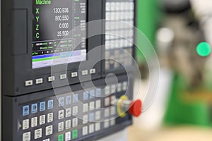 CNC control panel of lathe machine