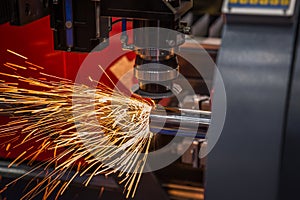 CNC Laser cutting machine operate in factory