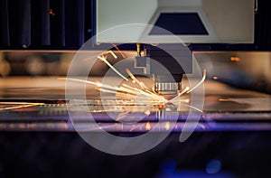 CNC Laser cutting of metal, modern industrial technology