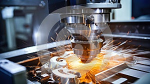 CNC Laser cutting of metal, modern industrial technology Making Industrial Details
