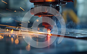 CNC Laser cutting of metal, modern industrial technology Making Industrial Details