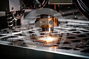 CNC laser machine cutting sheet metal