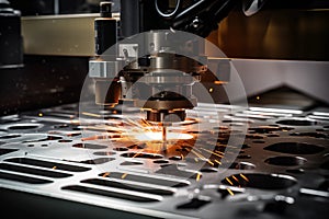 CNC laser machine cutting sheet metal