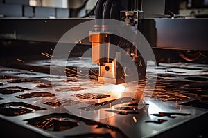 CNC laser machine cutting sheet metal