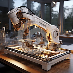 CNC lathe machine and collaborative robot loading the workpiece,Collaborative Robot,