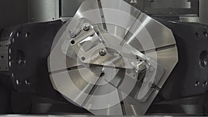 CNC lathe machine Turning machine cutting the metal thread part by lathe cutter. Hi-precision CNC machining