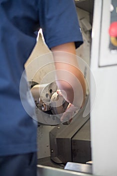 CNC Lathe in manufacturing process