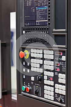 CNC machine control unit close up