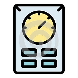 Cnc machine gauge icon vector flat