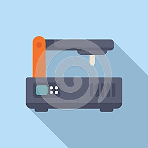 Cnc machine icon flat vector. Mill controller