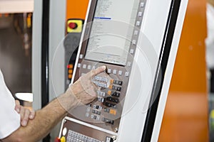 CNC Machine operation control panel closup