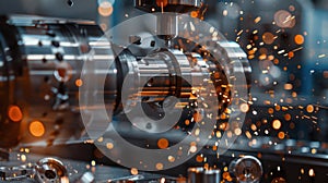 The CNC Machining Process.AI generated image photo