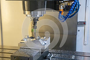 The  CNC  milling machine cutting  the mold parts by solid ball  end-mill tool.