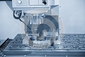 The  CNC  milling machine cutting  the mold parts by solid endmill tool.