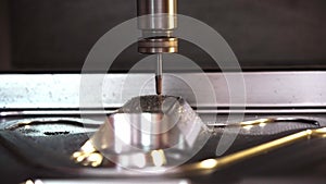 The CNC milling machine cutting press die with ball end mill tool