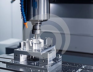 CNC milling machine processing with cooling