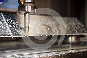 The CNC milling machine rough cutting  the injection mold parts by index-able  end-mill tools.