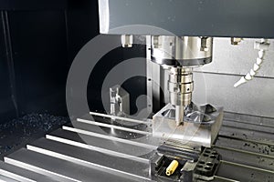 The CNC milling machine rough cutting the mould parts with the indexable radius endmill tools.
