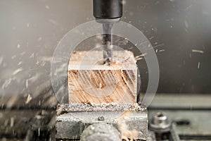 Cnc milling machine in work