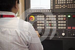 The CNC operator operate the CNC machine.