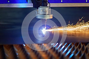 Cnc plasma cutting machine cuts metal