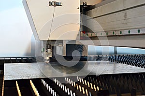CNC plasma cutting machine for metal sheet.