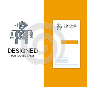 Cnc, Robotics, Technology Grey Logo Design and Business Card Template