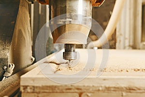 CNC router machine creates a layout of the shelf complex.