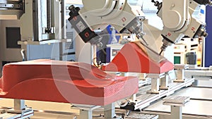 CNC Router and Machining Center at woodworking and furniture Industry.