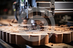 Cnc technology.Machining by cutting wood details using special equipment