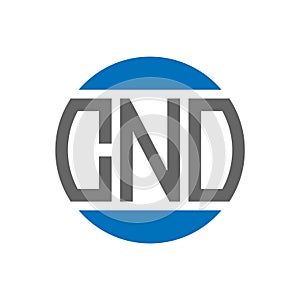 CND letter logo design on white background. CND creative initials circle logo concept