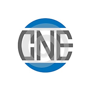 CNE letter logo design on white background. CNE creative initials circle logo concept.