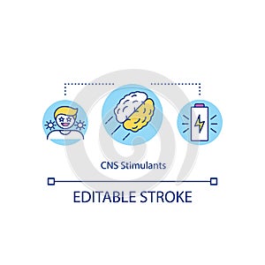 CNS stimulants concept icon photo