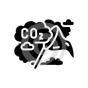 co absorption carbon glyph icon vector illustration