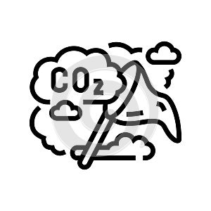 co absorption carbon line icon vector illustration