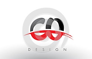 CO C O Brush Logo Letters with Red and Black Swoosh Brush Front