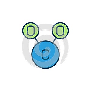 CO2 Carbon Dioxide Chemical Formula vector colored icon