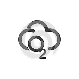 CO2 cloud icon. Carbon emissions reduction, Stock vector illustration isolated on white background