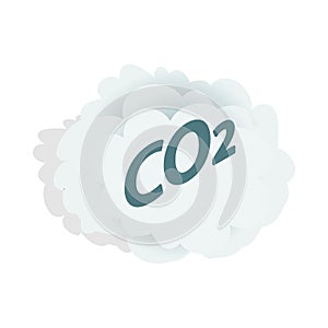 CO2 cloud icon, isometric 3d style