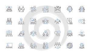 Co-creation line icons collection. Collaboration, Creativity, Innovation, Partnership, Engagement, Involvement, Synergy