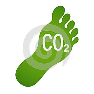 CO2 ecological footprint symbol green eco icon