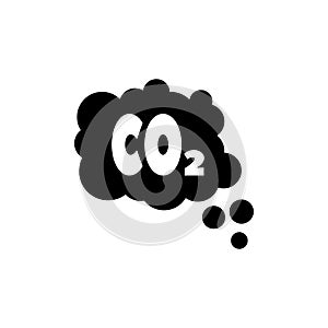 CO2 Emissions Cloud, Smog Pollution Flat Vector Icon