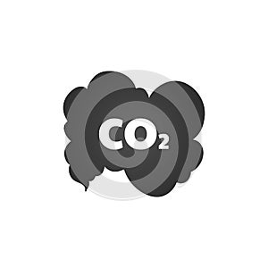 Co2 emissions icon cloud vector flat, carbon dioxide emits symbol, smog pollution concept, smoke pollutant damage