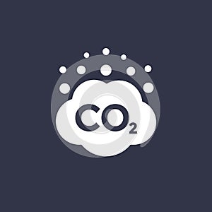 Co2 emissions vector icon, carbon dioxide cloud