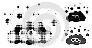 CO2 Gas Emission Halftone Dotted Icon photo