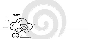 Co2 gas line icon. Carbon dioxide emissions sign. Vector