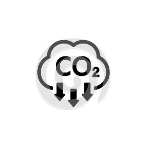 CO2 icon. Carbon dioxide emissions reduction sign. Vector on isolated white background. EPS 10 photo