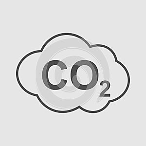 CO2 icon, carbon dioxide formula symbol, vector illustration. photo