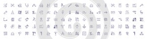 Co-living line icons signs set. Design collection of Co housing, Roomshare, Cohabit, Commune, Lodging, Cohabitation photo