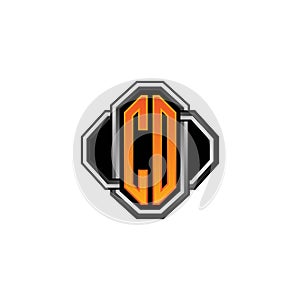 CO Logo Letter Geometric Vintage Style